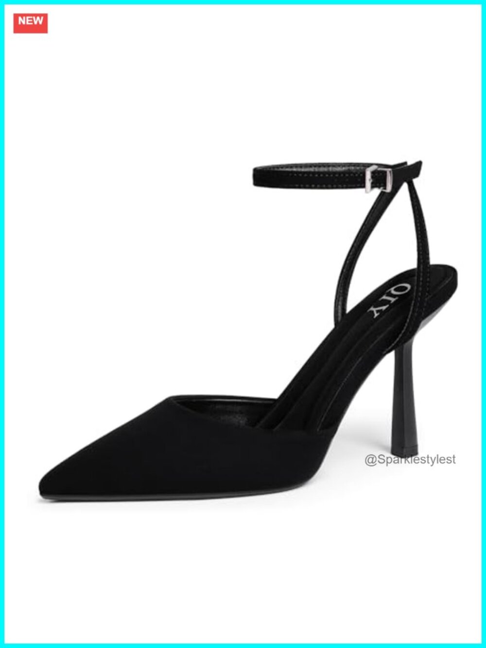 Women's Closed Toe Heels Pointed Toe Stiletto Ankle Strap Pumps